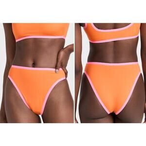 L*Space Fused Ventura Bitsy Bikini Bottoms High Cut Tangerine/Guava Medium NEW